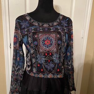 Zara embroidery bead crop top nwt medium